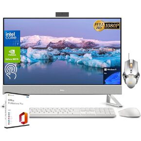 Dell Inspiron 7730 All-in-One Desktop, 27" FHD Touchscreen, Microsoft Office Lifetime License, Intel Core 7 150U, GeForce MX570A, 64 GB RAM, 2 TB SSD, Wi-Fi 6E, Windows 11 Pro & Designed Mouse