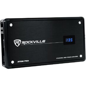 Rockville Atom P60 4800 Watt Peak/1200w RMS 2 Channel Car/ATV Amplifier w Meter