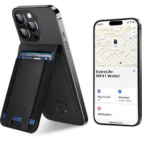 for Magsafe Wallet, Works with Apple Find My, Magnetic Wallet for iPhone 16/15/14/13/12 Series, 8-Card Holder, Upgrade with iPhone Wallet and Adjustable Stand, RFID Blocking, Black