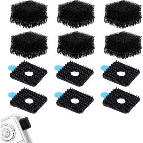 6pcs Mic Wind Muff for Insta360 X3 with 6pcs Magic Adhesive, Black Windscreen Foam Microphone Windshield Replacement Camera Windproof Sponge Video Accessories Compatible with Insta360 X3
