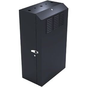 NavePoint 8U Vertical Server Rack Enclosure, Low Profile, 35.4" Deep, Max Weight Capacity 132lbs - 8U Network Cabinet Vertical Wall Mount, Perforated, Black