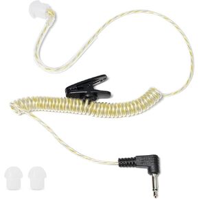 UAYESOK 3.5mm Listen Only Earpiece for Radio Speaker Mic, Balanced Armature Driver, Police Security Law Enforcement Surveillance Headset, Covert & Compact & All Day Use & Clear Audio