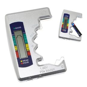 Silver Battery Tester Digital Display AAA Battery Checker Tester Universal Battery Tester