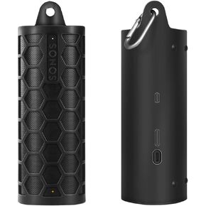 Protective Cover Carrying Silicone Case Compatible with Sonos Roam 2 / Sonos Roam Wireless Portable Bluetooth Speaker (Black)