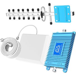 Cell Phone Signal Booster for Home and Office - Band 66/4 (1700/2100Mhz) 5G Mobile Cellular Repeater Boosts 5G 4G Data and Volte for Multiple Users Up to 4,500Sq Ft. with High Gain Panel/Yagi Antenna