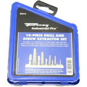 Forney 20512 Drill Bit Set, Industrial Pro Left Hand HSS Screw Machine Length Stubby, 1/16-Inch thru 5/16-Inch, 10-Piece
