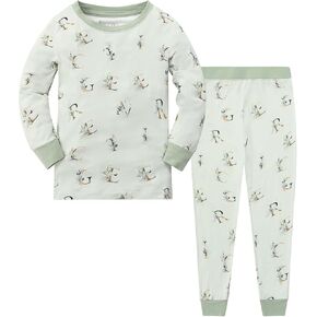 JunNeng Toddler Rayon from Bamboo Pajamas Sets,Baby Boy Girl Snug Fit Long Sleeve Sleepwear