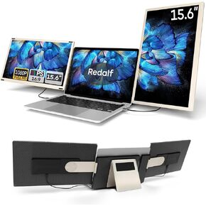 Laptop Screen Extender, 15.6" Portable Monitor, FHD 1080P IPS 360° Rotation Screen Triple Monitor Laptops, Removable Multi-Mode Monitor for 13"-17" Laptops Compatible with Mac/Wins/Android/Dex
