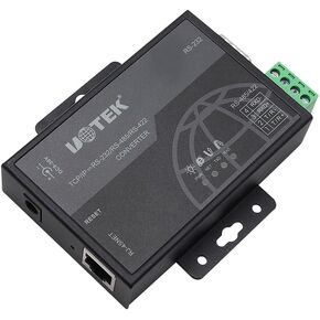 UOTEK RS232 to 100M Ethernet Device Server RS85 RS422 TCPIP 10/100M TCP/IP to 1 Port RS-232/485/422 Serial Device Server UT-6801A(DIN-Rail Mounted)