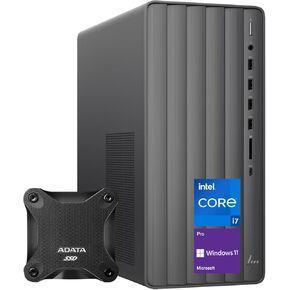 HP Newest Envy Intel i7 Premium Tower Desktop, Intel i7-14700 (Beats Intel i9-12900), 64GB RAM, 2TB SSD, Wi-Fi 6, SD Card Reader, Windows 11 Pro, Black, with External 512GB SSD Bundle
