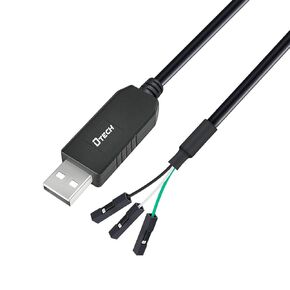 DTECH 3ft USB to TTL Serial Cable 3.3V 3 Pin TX RX Signal UART Adapter Debug Cord Compatible with Windows 11 10 8 7 Linux MAC OS Genuine FT232RL Chip 3Pin 3v3 2.54mm Dupont Female Header