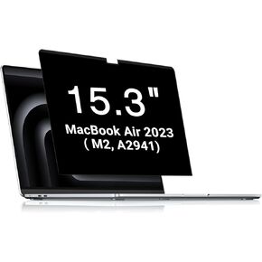FILMEXT Privacy Screen Macbook Air 15.3 Inch M2 Chip 2023 Model A2941, Removable Anti Blue Light Glare Filter Privacy Screen Protector Filter for Mac Air 15In Laptop