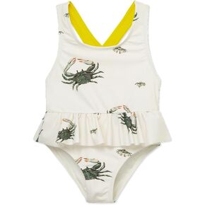 Milkbarn Baby Girl One-Piece Swimsuit UPF50+ Sun Protection, Ruffled Bathing Suit, Toddler Swimwear for Summer Beach Pool
