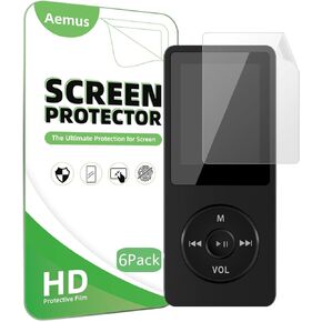 Screen Protector Compatible for AGPTEK A02X MP3 Player (6 Pack) Screen Portable Music Player Full Coverage HD PET Film