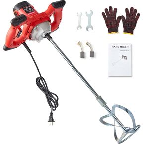 Cement Mixer, 2300W Portable Electric Concrete Mixer with 6 Adjustable Speed, Handheld Paint Mixer,Thinset Mixer for Mixing Mud, Cement, Mortar, Fodder