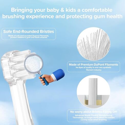 رؤوس بديلة لفرشاة أسنان الأطفال المستديرة متوافقة مع Papablic BabyHandy/Gina/Debby/Arya/Doris/Max/Jo؛ تناسب فرشاة بيبي سونيك، تناسب bbluv، رأس فرشاة الأسنان الكهربائية للأطفال الصغار من عمر 0 ​​إلى 3 سنوات، 5 عبوات in Saudi Arabia