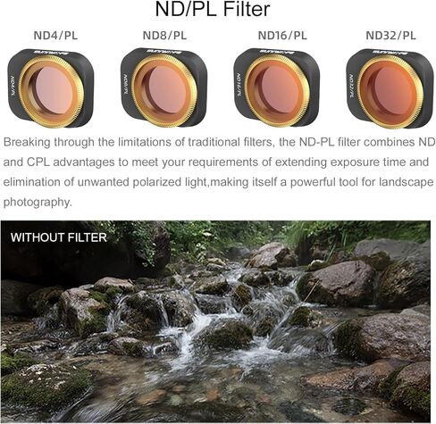 عدسة كاميرا Mini 3 Pro Filters لملحقات عدسة DJI Mini 3 Pro Drone (مرشحات خفيفة للغاية، الوزن الصافي لمرشح واحد أقل من 10 جم) (مجموعة مرشحات ND/PL (ND4/8/16/32) in Kuwait
