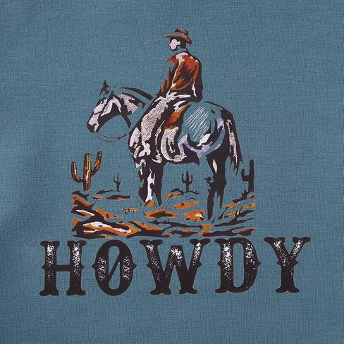 Toddler Boy Howdy Sweatshirt Cowboy Western Graphic Long Sleeve T-Shirt Kids Vintage Rodeo Lightweight Pullover Tops in Saudi Arabia