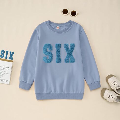 Birthday Sweatshirts for Toddler Baby Boys Girls One-Seven Embroidery Letter Party Outfits Shirts Fall Tops in Saudi Arabia