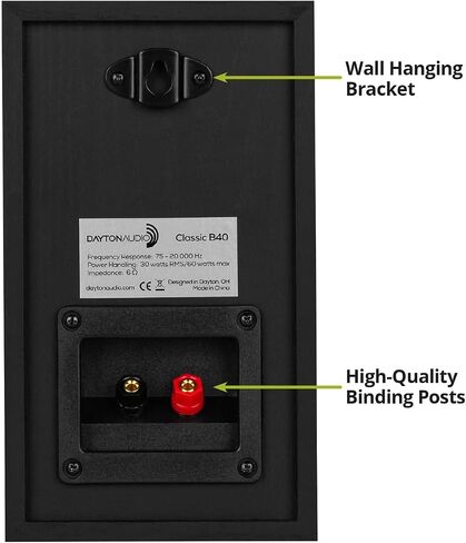 Dayton Audio Classic B40 Bookshelf Speaker Pair (Black) in Kuwait