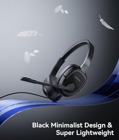 LEVN Headset with Mic, Headset with Microphone for PC, Wired Headphones with Mic,USB Headset with Noise Cancelling Microphone for Work from Home/Office/Call Center/Online Class/Teams Zoom Meetings in Kuwait