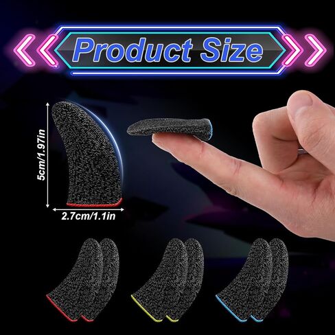 24Pcs Mobile Phone Gaming Finger Sleeves Thumb Sleeves for All Touchscreen Devices Silver Fiber Finger Protector Anti-Sweat Breathable Seamless Touchscreen Finger Cover for Phone Game in Saudi Arabia
