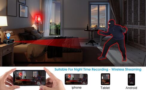 ساعة كاميرا مخفية، كاميرا تجسس أمنية، كاميرا واي فاي عالية الدقة 1080 بكسل مع كشف حركة للرؤية الليلية، كاميرات مراقبة صغيرة لمربية الأطفال مع فيديو داخلي in Kuwait