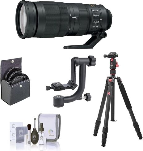 Nikon 200-500mm f/5.6E ED AF-S NIKKOR VR Lens, Bundle with 3Pod Trek Series Carbon Fiber Travel Tripod, A17 Gimbal Tripod Head, 95mm Filter Kit, Cleaning Kit in Saudi Arabia