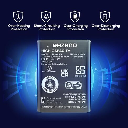 بطارية بديلة TI 84 Plus CE بقدرة 3200 مللي أمبير في الساعة، [𝟮𝟬𝟮𝟰 𝗡𝗲𝘄 𝗨𝗽𝗴𝗿𝗮𝗱𝗲𝗱] بطارية 3.7 فولت لبطارية Texas Instruments TI-84 Plus CE - الجزء رقم 3.7L1200SPA، P11P35-11- N01 in Kuwait