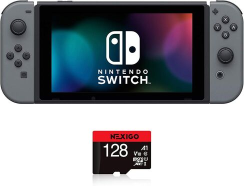 Nintendo Newest Switch with Gray Joy-Con Family Christmas Holiday Bundle - 6.2" Touchscreen LCD Display, 32GB of Internal Storage - + NexiGo_128GB MicroSD Card Holiday Bundle in Saudi Arabia