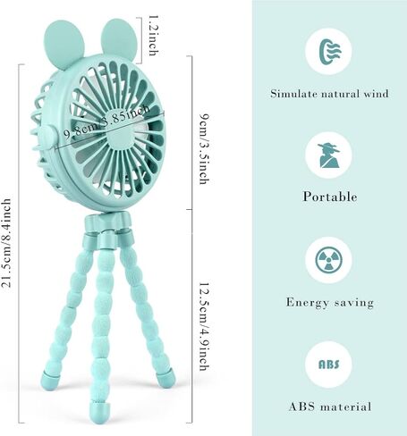 Stroller Fan Mini Handheld Octopus Fan Baby Fan with Flexible Tripod Wrapped on Stroller, Car Seat, Student Bed, Bike USB Rechargeable Fan, Desk Fan for Office and Baby Room or Outdoor in Saudi Arabia