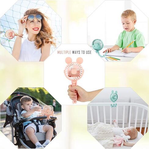 Stroller Fan Mini Handheld Octopus Fan Baby Fan with Flexible Tripod Wrapped on Stroller, Car Seat, Student Bed, Bike USB Rechargeable Fan, Desk Fan for Office and Baby Room or Outdoor in Saudi Arabia