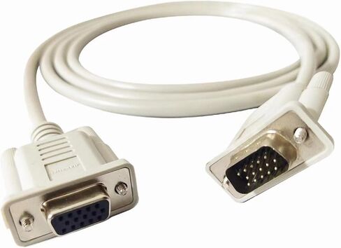 JianshenDB15 pin Display Extension Cable, Male to Female 28AWG Wire Gauge Shape, Serial RS-232 D-sub, 15 pin Male to Female (6 feet), for VGA Video Display Parallel Cable in Saudi Arabia