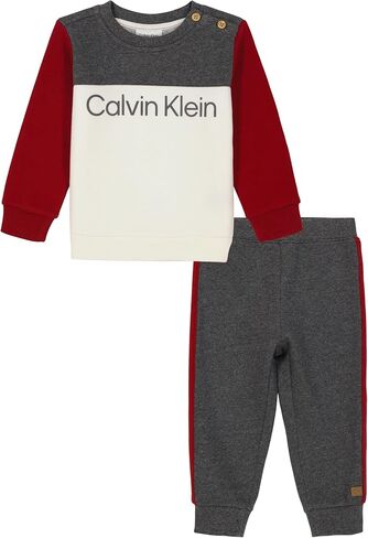 Calvin Klein baby-boys 2-piece Knit Set, Long Sleeve Shirt With Jogger Pants in Saudi Arabia