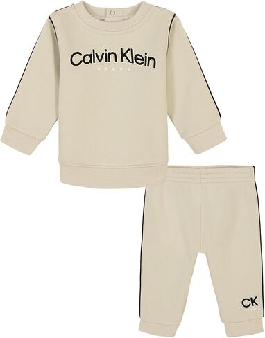 Calvin Klein baby-boys 2-piece Knit Set, Long Sleeve Shirt With Jogger Pants in Saudi Arabia