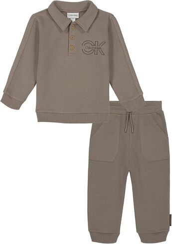 Calvin Klein baby-boys 2-piece Knit Set, Long Sleeve Shirt With Jogger Pants in Saudi Arabia