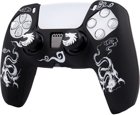 RALAN Dragon Controller Skin Silicone for PS5, Non-Slip Grip Cover Protector Compatible with PlayStation 5 Controllers with 2 Thumb Grip Caps in Saudi Arabia