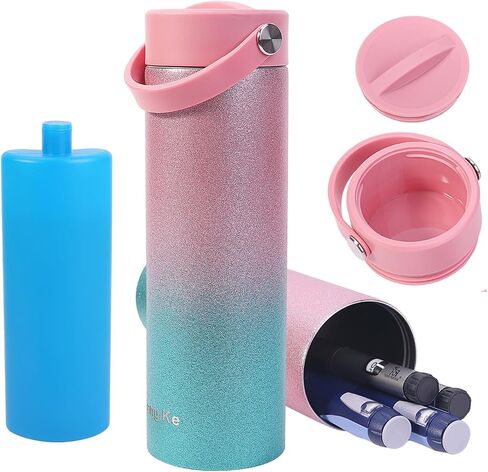 BOMKEE Insulin Cooler Travel Case, Insulin Pens Cold Bottle Portable Carrying Case TSA Approved Medication Diabetic Cooling Case for Diabetic with Gel Ice Brick in Saudi Arabia