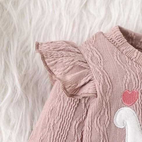 Baby Girl Clothes Outfits Fall Winter Ruffle Long Sleeves Cute Elephant Sweatshirt Pants Set 3-24 Months in Saudi Arabia