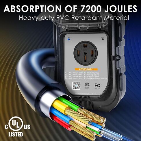 RV Surge Protector 50 Amp Waterproof (Wi-Fi with in-APP) Portablepower & Fault Detection, Hardwired Options, Remote Voltage Monitoring,for RV Camper,UL Listed. in Saudi Arabia