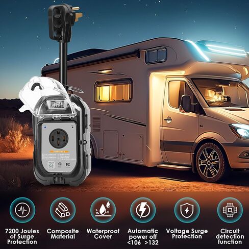 RV Surge Protector 50 Amp Waterproof (Wi-Fi with in-APP) Portablepower & Fault Detection, Hardwired Options, Remote Voltage Monitoring,for RV Camper,UL Listed. in Saudi Arabia
