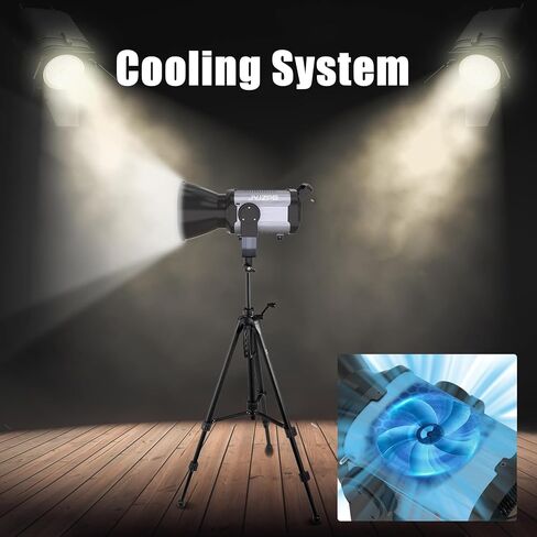 JYJZPB 100W COB LED ضوء فيديو مع جهاز تحكم عن بعد، جميع المعادن ثنائية اللون COB إضاءة إخراج مستمرة مع 30000Lux/1m 3200K-5600K CRI/TLCI97+ 12 تأثيرًا لتسجيل الفيديو in Kuwait
