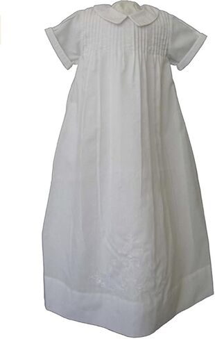 فستان التعميد باللون الأبيض للأولاد بياقة مطرزة من Feltman Brothers (9-12 شهرًا) in Kuwait