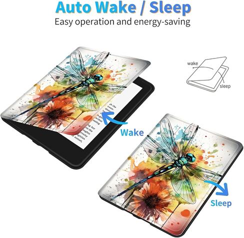 Case for 6.8 Inch Kindle Paperwhite (11th Generation 2021) and Kindle Paperwhite Signature Edition, Adjustable Stand Back Shell Protection Cover for Kindle Paperwhite 2021 E-Reader, Moon Butterfly in Kuwait