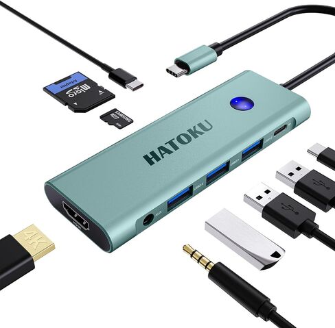 USB C Hub Hdmi Adapter: 9 in 1 USB Docking Station for MacBook iPad Pro Air - Laptop Dock with One-Click Screen On Off Button - 4K@60Hz HDMI - 100W PD - SD TF Card Reader - Audio - 3.0 C Data Port in Saudi Arabia