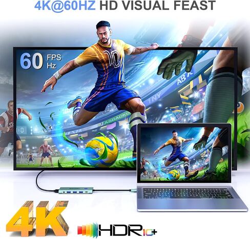 USB C Hub Hdmi Adapter: 9 in 1 USB Docking Station for MacBook iPad Pro Air - Laptop Dock with One-Click Screen On Off Button - 4K@60Hz HDMI - 100W PD - SD TF Card Reader - Audio - 3.0 C Data Port in Saudi Arabia