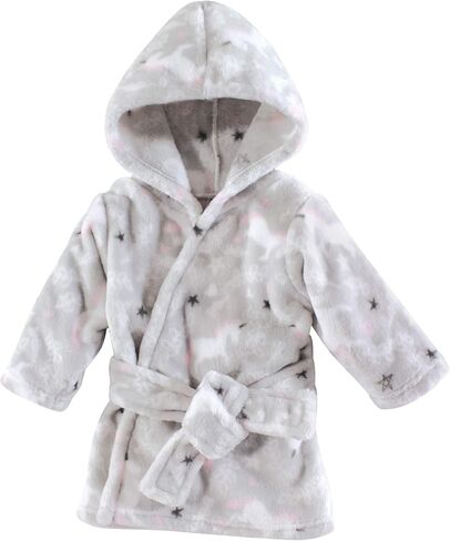 Hudson Baby Unisex Baby 2Pc Plush Animal Face Bathrobe, Pink Floral Rose, 0-9 Months in Kuwait