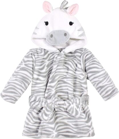 Hudson Baby Unisex Baby 2Pc Plush Animal Face Bathrobe, Pink Floral Rose, 0-9 Months in Kuwait