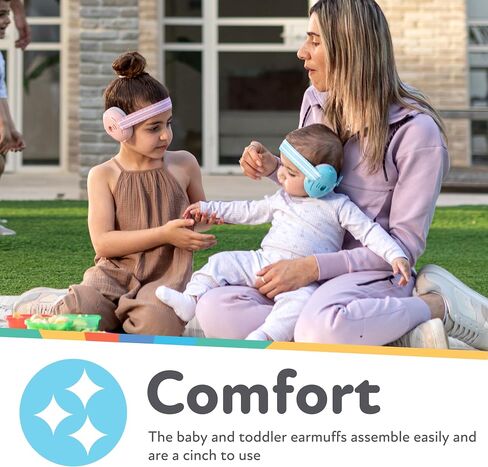 Nuby Soft Sounds - Adjustable Baby Earmuffs for Protection Against Loud Noises, Ideal for Air Shows, Fireworks, in-Flight Travel, and More! White Only. in Saudi Arabia