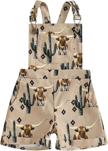 ملابس قصيرة للأطفال البنات الصغار على شكل صبار الحصان الغربي، بذلة بدون أكمام بحمالات، ملابس صيفية in Kuwait